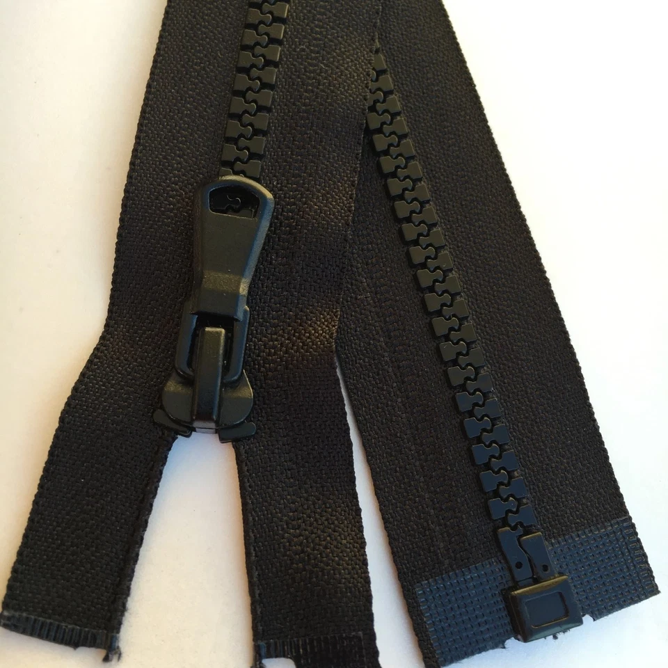 Reissverschluss Teilbar, 6 mm Plastikzahn , Farbe Schwarz, Längen 40 - 95 cm