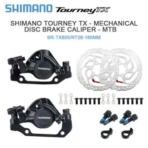 Mechanical Disc Brake Calipers Resin Pads Rotor 160mm Bicycle Accessories - Picture 1 of 39