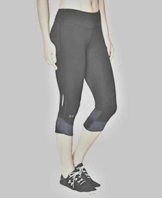 Under Armour Women'S Fly-By Compression Capri GRAY XS REFLECTIVE RUNNING TIGHTS - Image 1 of 4