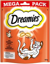 Dreamies Klassiker | Katzensnacks Katzenleckerli Leckerli mit Huhn 180g