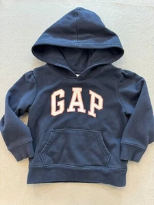 Gap Kids Sweatshirt Girl's 3 Years Baby Navy Blue Fleece Classic Logo Hoodie - Picture 1 of 5