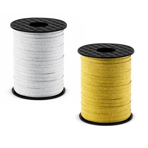 Polyband mit Glitzer Farbauswahl 5mm/225m Geschenkband Dekoband Kräuselband - Bild 1 von 7
