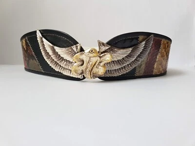 Vintage belt, 80s, snake skin, cobra buckle, 76 cm. - Image 1 of 4