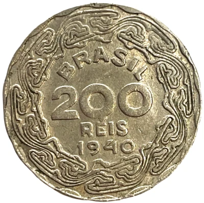 1940 Brazil 200 Reis World Coin KM# 545 Lot C4-315  Getúlio Dornelles Vargas - Image 1 of 4