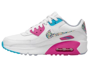 Nike Air Max 90 GS LTR SE GS Bright Colors White Multi-Color Fuchsia DV1843-100 - Picture 1 of 5