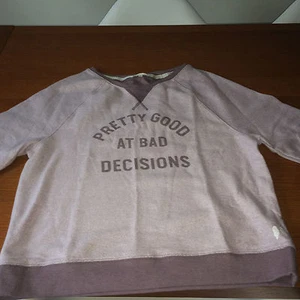 NEW Victoria's Secret grey/purple slouchy oversized soft shirt top sweatshirt XS - Picture 1 of 5