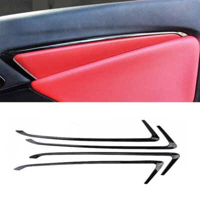 Tira de cubierta de panel de puerta interior negro brillante para Honda Fit/Jazz 2014-2020 4 piezas Foto 1 de 4
