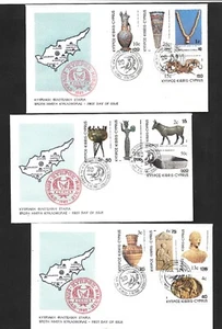 Cyprus 1983 New Coins 3 FDC a Complete set Super As Per Scan - Picture 1 of 2