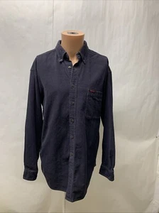 Wolverine Shirt Mens Large Corduroy Shacket Navy Blue Vintage Button Long Sleeve - Picture 1 of 6