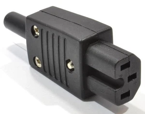 STECKER WIEDERWECHSELBAR IEC SOCKEL C15 HOT, XBOX 360 PC LCD TV KESSEL LEAD STROMANSCHLUSS - Bild 1 von 4
