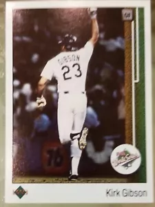 Tarjeta de béisbol Kirk Gibson 1988 Great World Series Moment 1989 Upper Deck #666... - Imagen 1 de 2