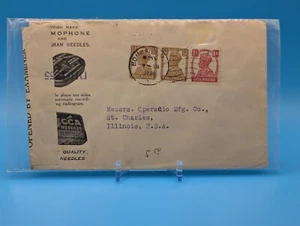 1944 Indien nach USA Brief, Bombay CDS, KGVI 1A #237 x2 geöffnet vom Prüfer WWII Ära - Bild 1 von 5