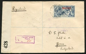 Nauru 1917 10/- SG 23 EN PORTADA 'REGISTRADA' a 'Suiza', atado por magnífico... - Imagen 1 de 1