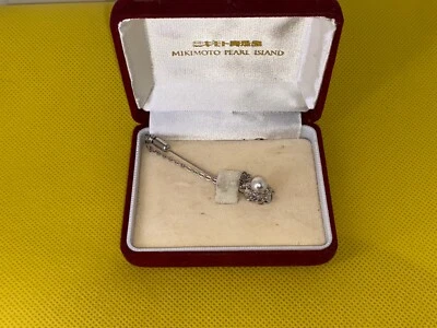 Жемчужная брошь MIKIMOTO из чистого серебра с жемчужным островом с оригинальной коробкой - Изображение 1 из 4