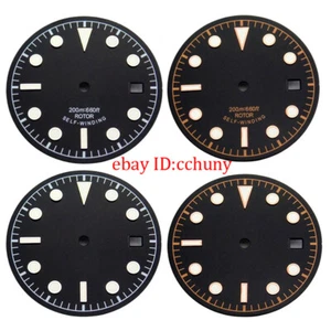 30.5mm Black Dial white/orange marks Fit Miyota 82 series,DG2813,ETA 2824 NH35 - Picture 1 of 8