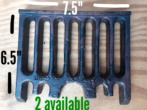 Vintage Old Antique cast Iron Fire Grate Grill Fireplace 6.5"x7.5" rare rare Cover