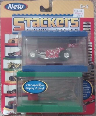 2 Pack W/ 1 Car Stackers Building System   Racing Champions 2002 Storage New - Image 1 of 2
