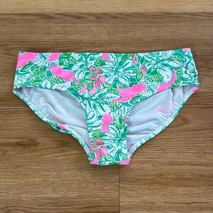 Lilly Pulitzer Kids Size 10 Bikini Swimsuit Bottoms Green Pink Tropical Vacation - Picture 1 of 3
