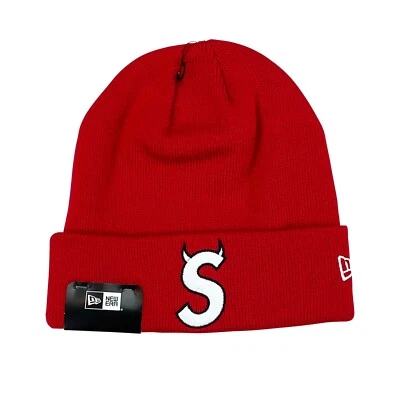 Supreme x New Era FW22 рожки S логотип Beanie красный - Изображение 1 из 4