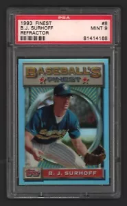 B.J. Surhoff Brewers 1993 Finest Refractor #8 PSA 9 (Mint) x 168 - Picture 1 of 2