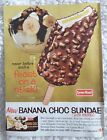 VINTAGE ORIGINAL: Lyons Maid Banana Choc Sundae with nuts advertisement 