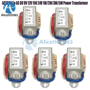 AC220V To AC 6V 9V 12V 15V 24V 1W/2W/3W/5W Output Voltage 50Hz Power Transformer - Picture 1 of 30