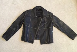 Childs Leather BomberJacket Andrew Marc Size Small - Picture 1 of 12