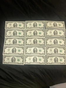 15 Consecutive Uncirculated Series 2017 A $2 Dollar Bills. Bank Of San Francisco - Picture 1 of 1