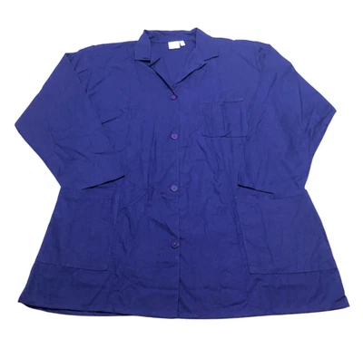Lab Coat Womens (XL) Dark Royal Blue 3 Pockets Plastic Buttons Long Sleeves NWOT - Image 1 of 4