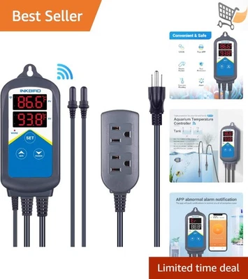 Controlador Calentador Termostato Acuario WiFi 120V 1200W Programable Foto 1 de 4