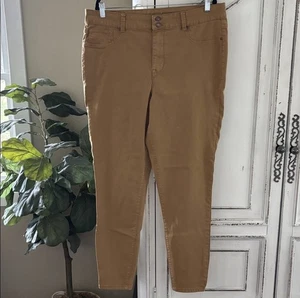 Pantalones largos de cintura alta de talle alto amarillo mostaza para mujer de Maurices Talla XXL Pierna cónica elástica - Imagen 1 de 7