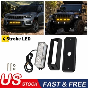 1PCS Ambe 4 LED Car Truck New Beacon Warning Hazard Flash Strobe Light USA - Picture 1 of 10