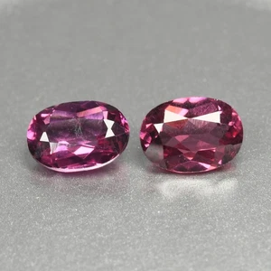 0.88Ct 2 Pcs Perfect Pair Oval Cut 5.1 x 3.9 MM 100% Natural Pink Malaya Garnet - Bild 1 von 5