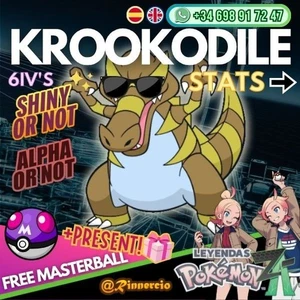 Krookodile Shiny Alpha 6IVs Competitive for Pokemon ZA Legends + Free Masterball - Picture 1 of 8
