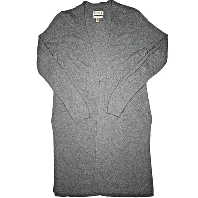 Nanette Lepore Sweater Womens Sz Small Gray 100% Cashmere Open Front Cardigan - Image 1 of 4