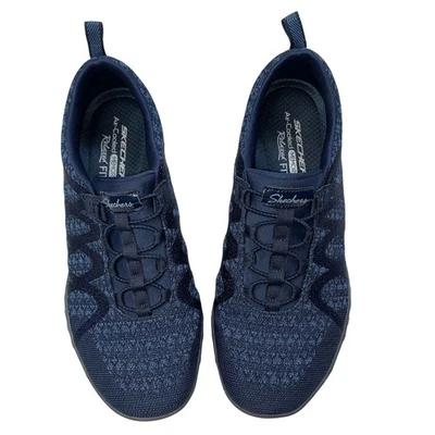 Zapatos sin cordones Skechers relajados de espuma viscoelástica refrigerada por aire azul marino cómodos talla 8 Foto 1 de 4