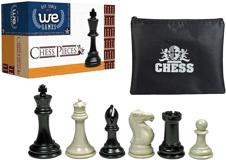WE Games Tournament Staunton Plastic Chess Pieces, Triple Weighted, 4 in. King - Image 1 of 4