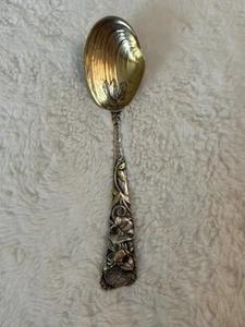 Vintage Gorham Hizen Gold Wash Sterlingsilber Krabbe Muschelschale Einmachlöffel 6 1/2" - Bild 1 von 11