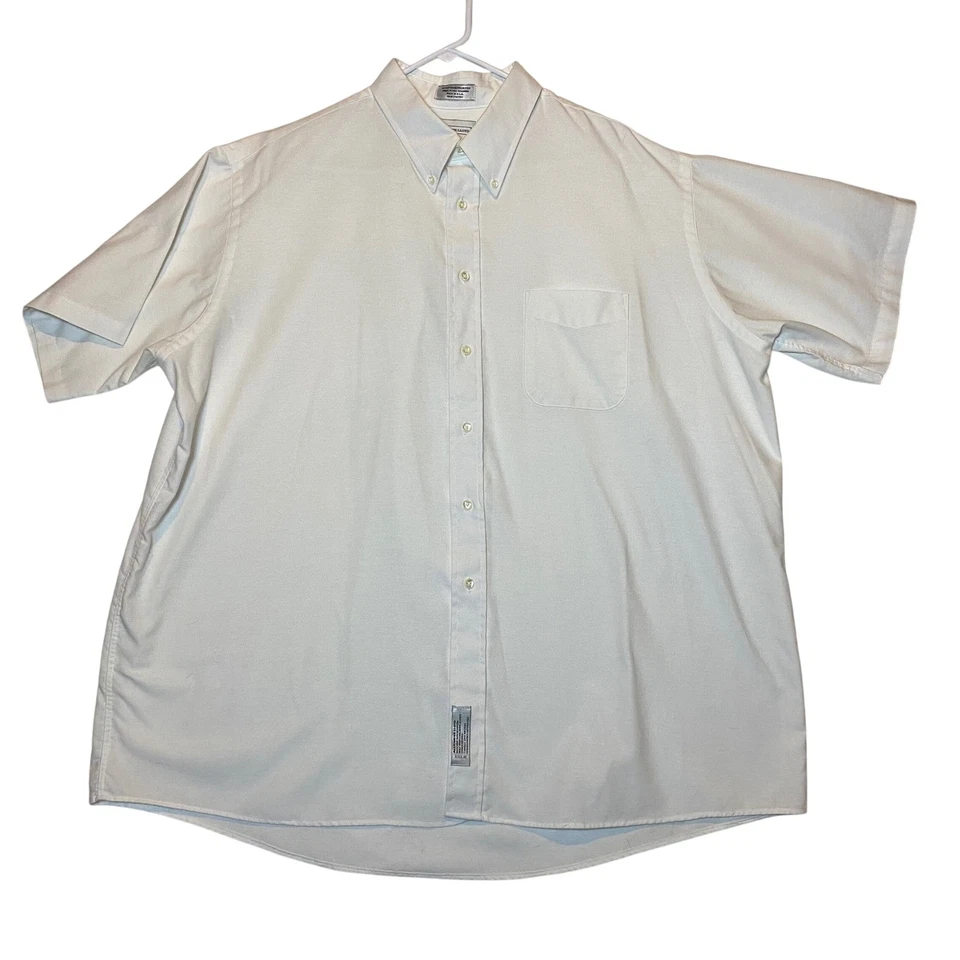 Alexander Lloyd Big Man White Short Sleeve Button Down Dress Shirt 18.5 USA - Image 1 of 3