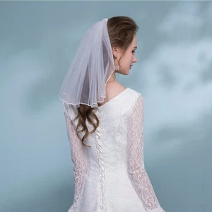 Simple Women's Tulle Headpieces Veil Short Bridal Veils for Bride - Picture 1 of 11