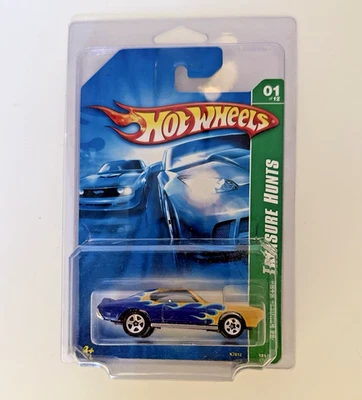 Hot Wheels Treasure Hunts 1/12 (2007) Blue & Yellow '69 Pontiac GTO Toy Car 121/ - Image 1 of 4