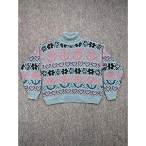 Vintage Paris Sport Club Strick Rollkragen Pullover Granny Core Landhaus Grobstrick - Bild 1 von 7