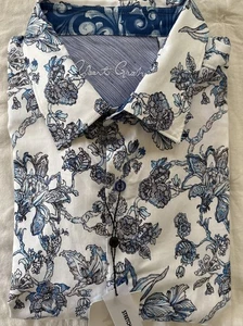 NUEVO CON ETIQUETAS Camisa Robert Graham Sea Bloom Para Hombres XL Blanca Azul Floral Abotonada $198 - Imagen 1 de 12