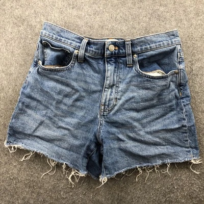 Pantalones Cortos J Crew Para Mujer 27 Dobladillo Crudo Corte Envejecido Jean Pantalones Cortos Tiro Alto Denim Foto 1 de 4