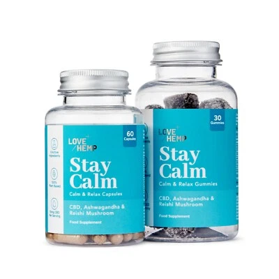 LOVE HEMP CBD Capsules & Gummies Bundle -60 Vegan Pills & Berry Flavor Gummies – 300mg