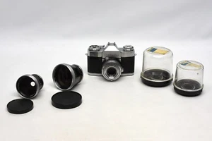 Zeiss Ikon Contaflex Film Camera w/ f/2.8 50mm len and w/ 115mm & 35mm Lenses - Picture 1 of 22