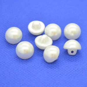 PEARL WHITE HALF BALL DOMED SHANK BUTTONS 9mm 10mm and 11.5mm - Picture 1 of 1
