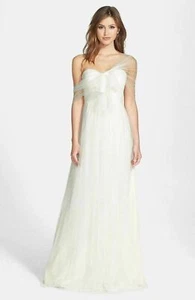 Jenny Yoo Annabelle Convertible Tulle Column Gown Dress SZ 6 Cream Mrsp $260 - Picture 1 of 1