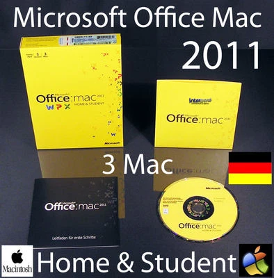 Microsoft Office Mac 2011 Home & Student 3 Mac Box + DVD Family Pack OVP - Bild 1 von 4