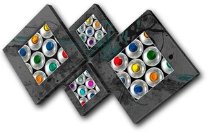 Graffiti Spray Cans Abstract CANVAS WALL ART Picture Print VA - Picture 1 of 1